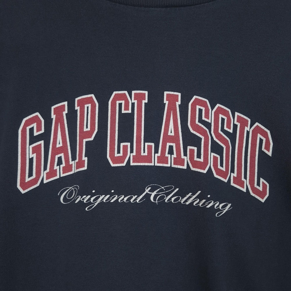 Vintage GAP Shirt Mens Extra Large Navy Blue Classic Spell Out Made in USA 90s - Picture 4 of 16